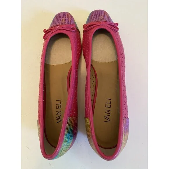 New Vaneli Farro Fuchsia Women’s Size 7 1/2 N Slip On Flats Colorful Shoe - Picture 10 of 11
